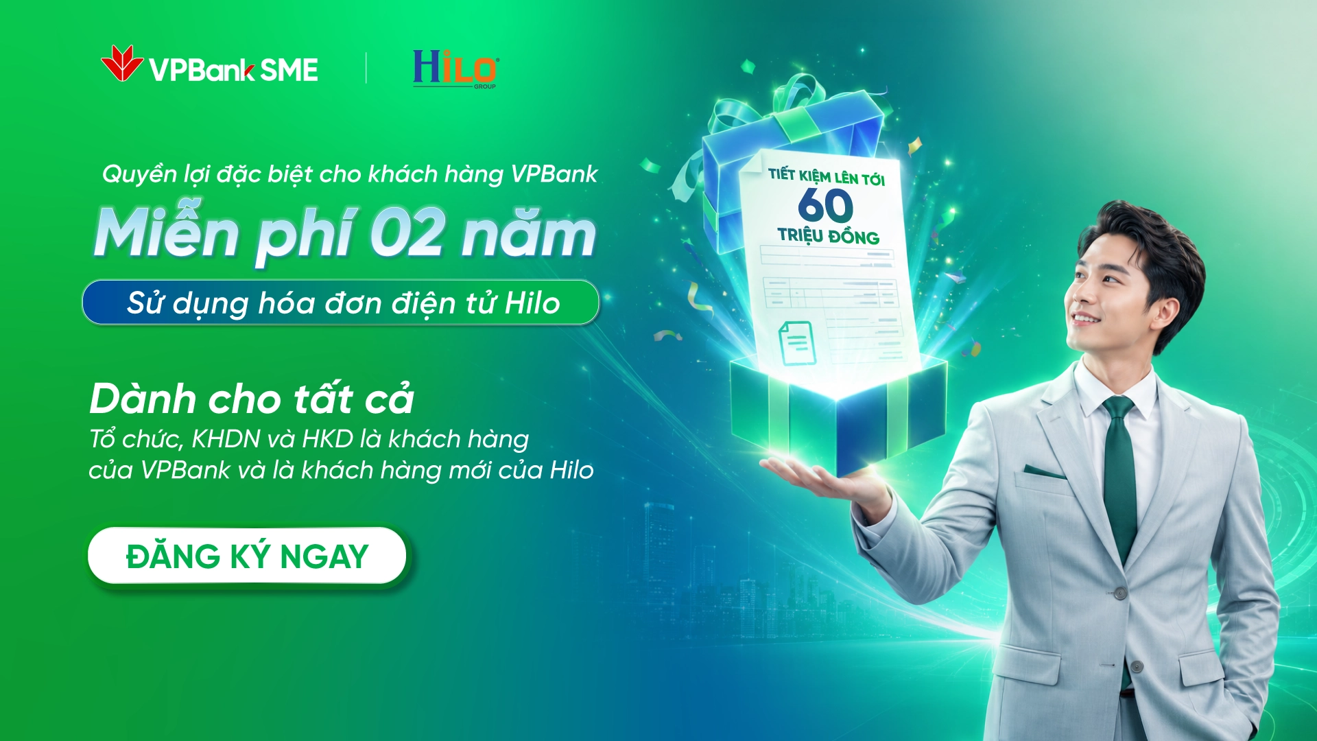 Tiết kiệm tới 60 triệu đồng với ưu đãi Hóa đơn điện tử HILO từ VPBank